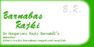 barnabas rajki business card